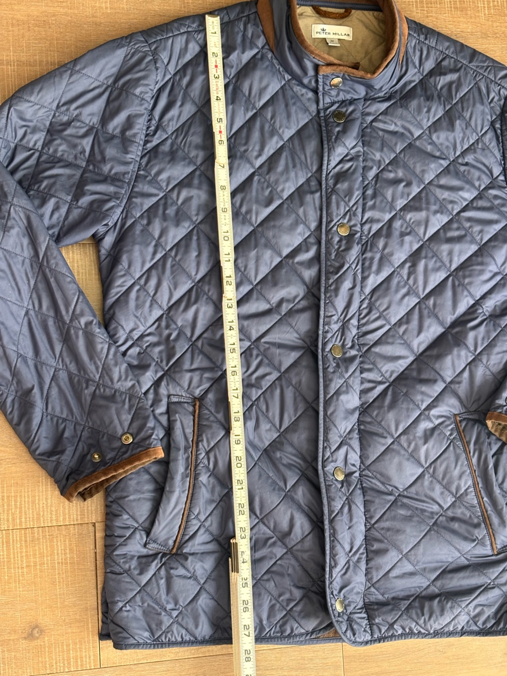 Peter Millar Suffolk Quilted Travel Coat Jacket Navy Blue Packable Men’s Medium - Picture 8 of 14